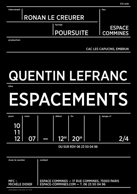 visuel Espacements Quentin Lefranc Espace Commines 2018